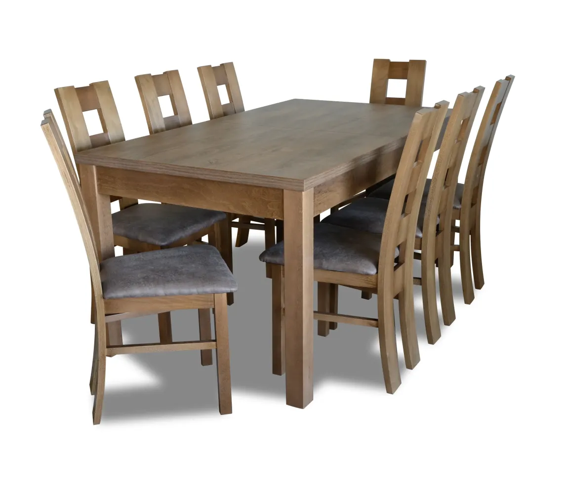 stół rozkładany do jadalni i 8 krzeseł